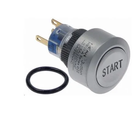 momentary push switch mounting measurements ø22mm round silver 1NO/1NC/indicator light 220V 5A Fagor 12115383 348220