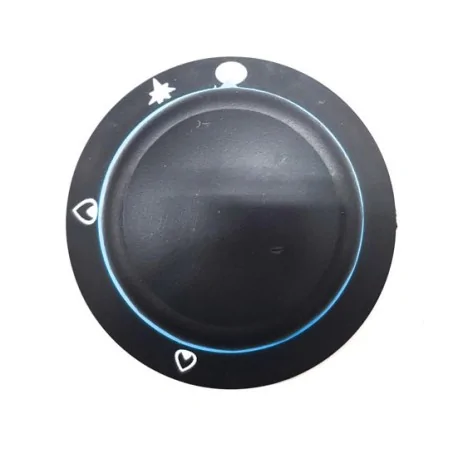 Pomo termostato T máx 230°C 70-230°C ø 40mm eje ø 6x4,6mm parte plana abajo negro