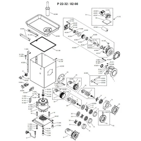 Couvrez le hachoir à viande Braher Trancheur 91152 I250-330 USA P P70