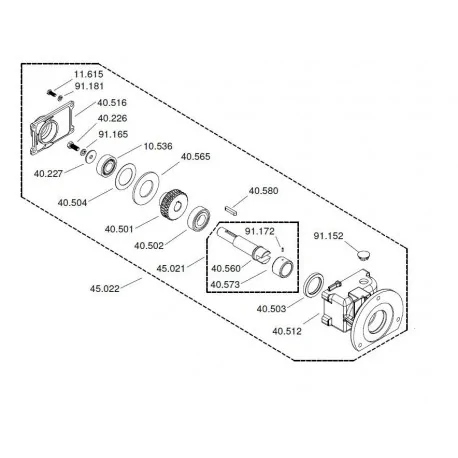 Complete Gearbox Group with GEL Mincer Braher P-22-32 45022