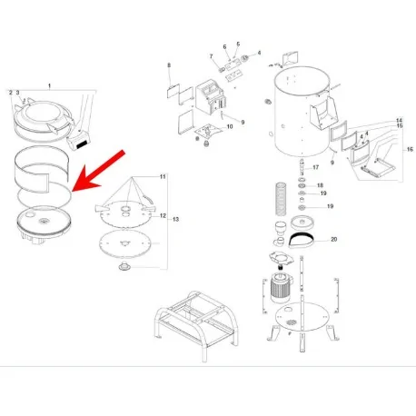 Joint torique pommes de terre éplucheuses Fagor Edenox 12089724 Ø8mm Ø615mm