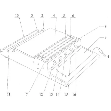 Roller with supports Manual wrapper 450 457mm Ø30mm Exploded view 3