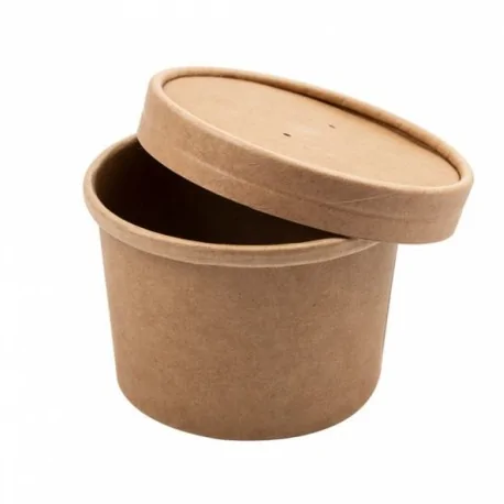 Soup container kraft with lid (25 pcs)