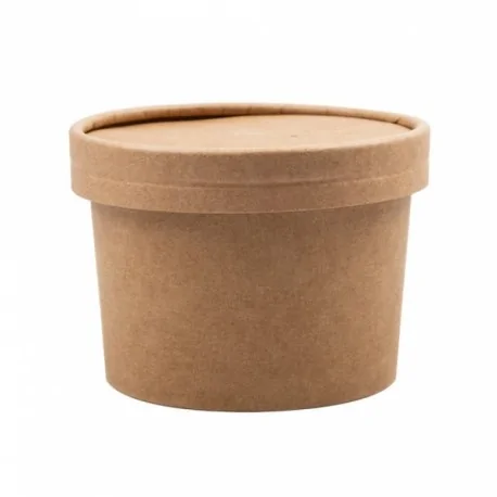 Soup container kraft with lid (25 pcs)