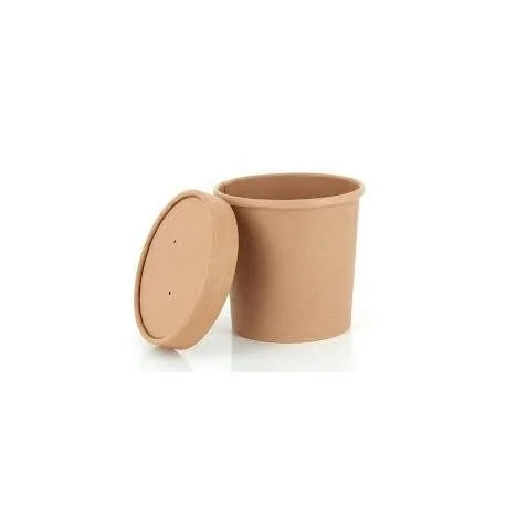 Soup container kraft with lid (25 pcs)