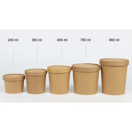 Soup tureen kraft avec couvercle (25 unités)