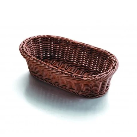 Oval bread basket in brown