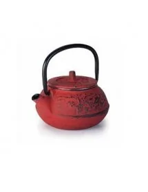 Enameled cast iron teapot