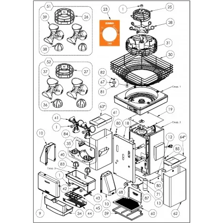 Side cover Juicer Zummo Z40 LG 210204E-6
