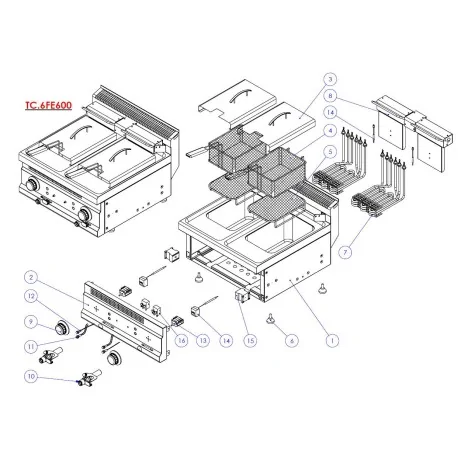 Résistance friteuse Ozti 3600W 230V 6246.00012.15