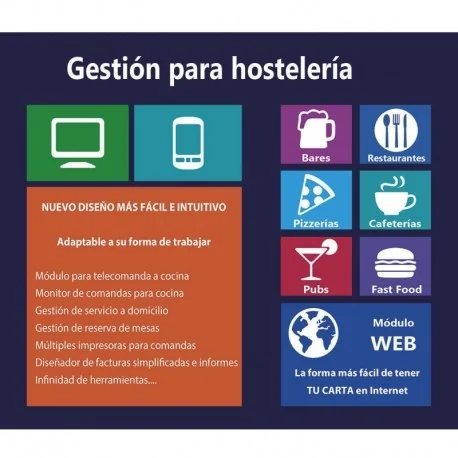 Programa hostelería para comandero tablet