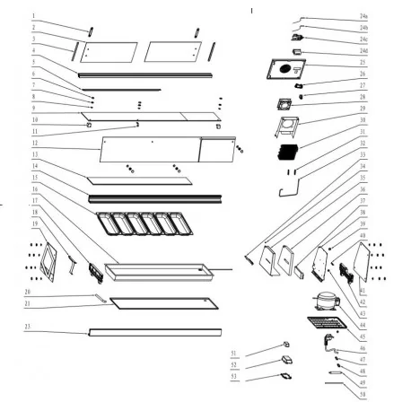 Verre frontal Vitrine RTS-84L 1.1.E.E2.10.99...