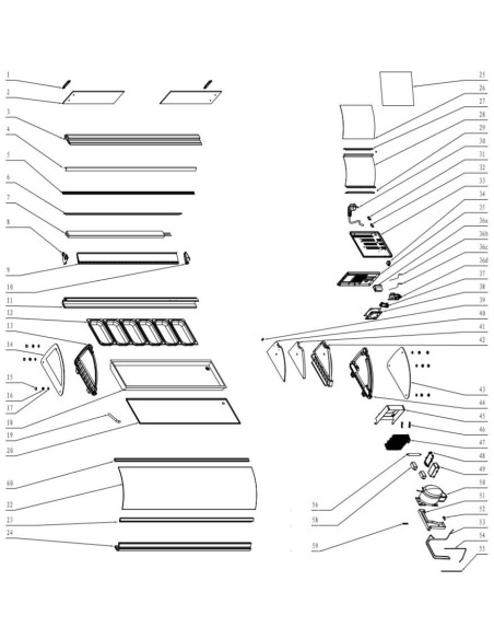 Cristal puerta vitrina RTS-83L 1.1.E.E2.10.54 555x200mm vidrio