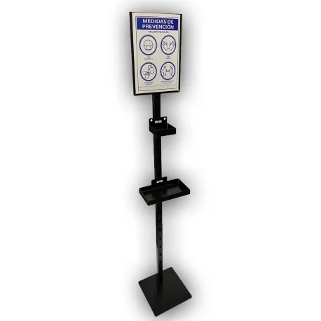 Conjunto dispensador para gel con pie negro