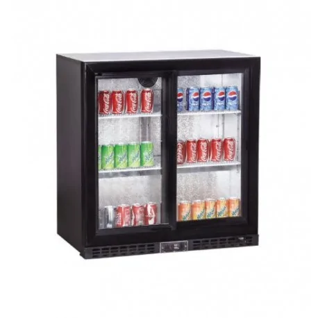 Table-top refrigerated display case with glass door