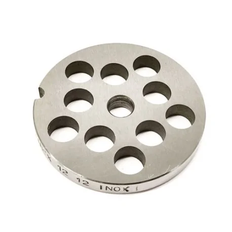 Mincer Plate 12 hole 12mm without pivot 1 notch Stainless Enterprise