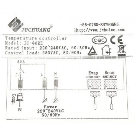 Termostato Digital JUCHUANG  JC-802E   2 sondas...