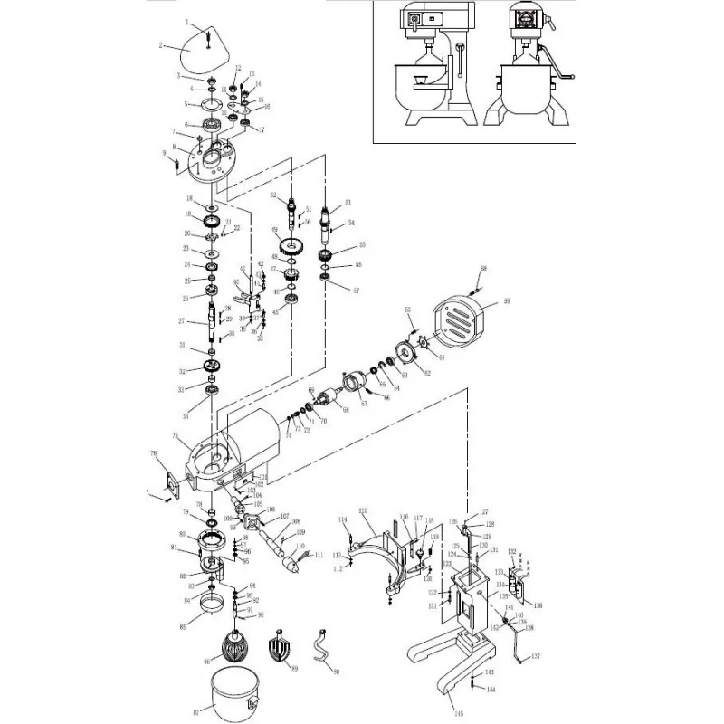 B20B mixer gear shaft Exploded view 47