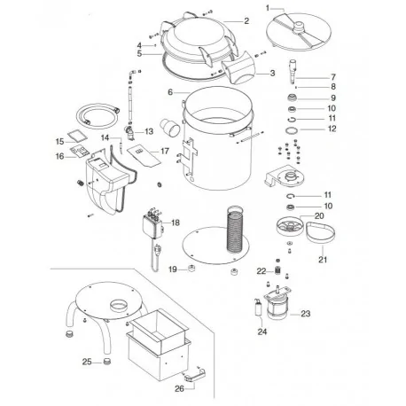 Potato peeler cover internal Rough Fagor Edenox...