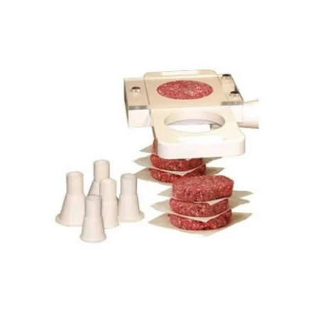 Hamburger former to fix to mincer or stuffer