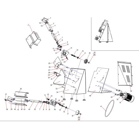 BP-30 Pizza Rolling Shaft Kit Exploded view...