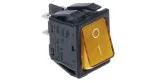 Interrupteur à bascule 30x22mm orangé 2NO 250V 16A lumineux 0-I raccord cosse mâle 6,3mm 301002 12037293