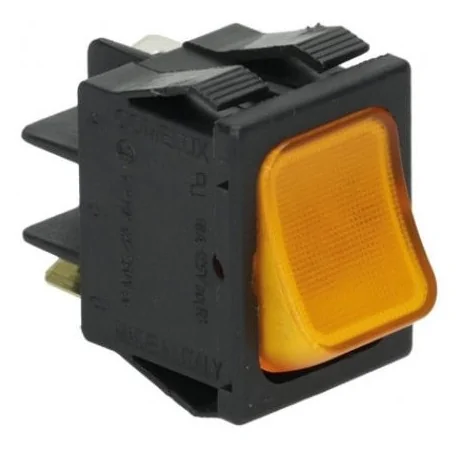 Pulsador basculante 30x22mm naranja 2NO/lámpara 250V 16A empalme conector Faston 6,3mm  Fagor 12039115