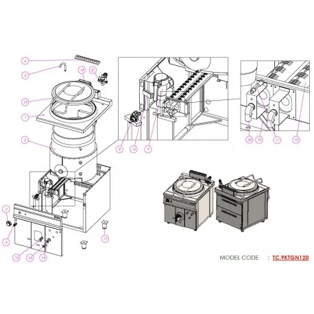 gas tap  type LIVA  22S/O  19.72 P65MBR Marmita...