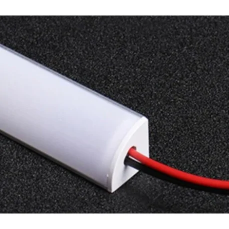 Right angle LED lamp 16x16mm White Cover 500mm 72 Leds 220V 2 fastening clips.