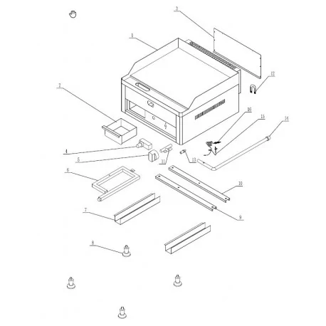 Tiroir de récupération des graisses en acier...