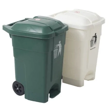 Waste bin with lid and wheels 70L.