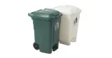 Waste bin with lid and wheels 70L.