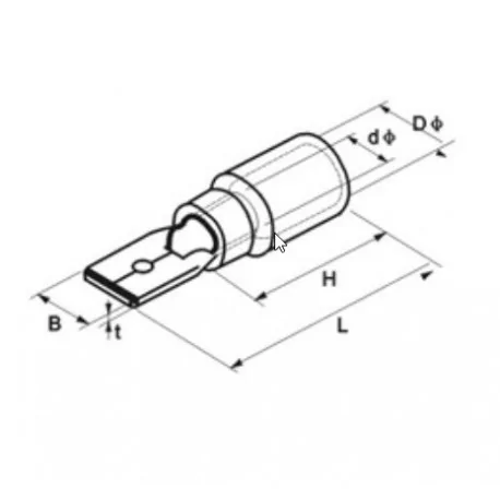 Faston connector size 6.3x0.8mm Yellow 25...