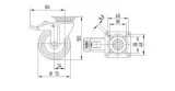Ruedas giratorias con freno total 75 mm