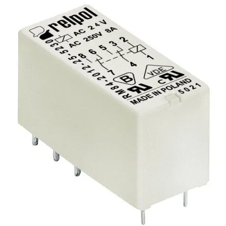 Relais Relpol pour circuit imprimé AC24V 220V 8A 6231.00001.20 RM84-2012-25-5024
