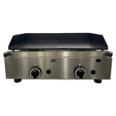 Gas griddle half slotted ceramic coating...