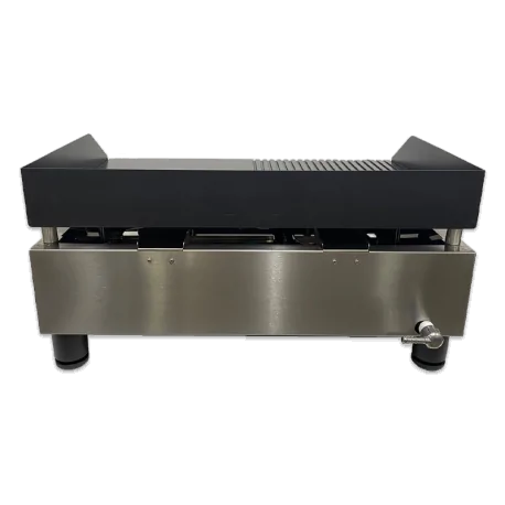 Gas griddle half slotted ceramic coating...