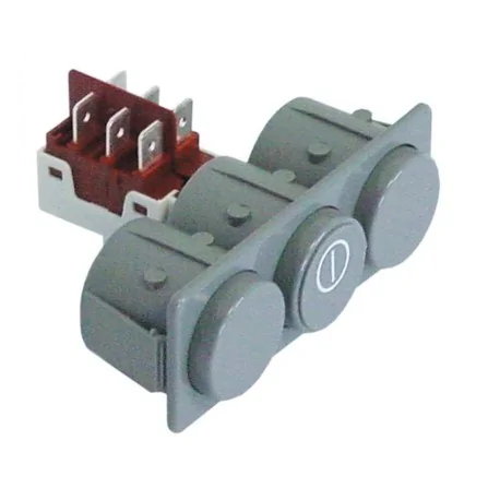 Switch combination latching 28,5x77,5mm grey 2CO 250V 16A main switch connection male faston 6,3mm 345944