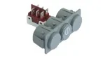 Switch combination latching 28,5x77,5mm grey 2CO 250V 16A main switch connection male faston 6,3mm 345944