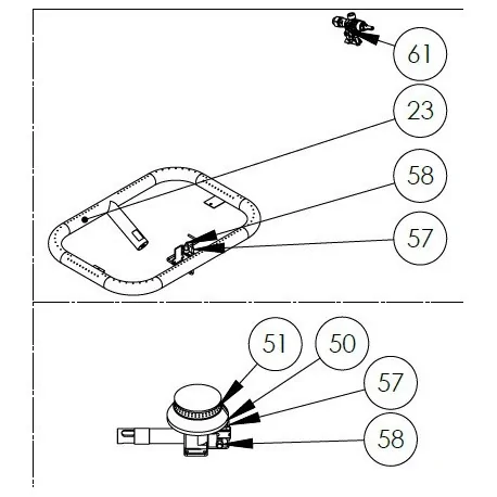 Oven door seal. DRNKU exploded view 64 with 6...
