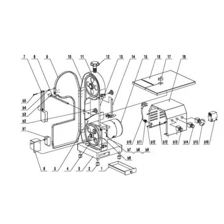 Bone Saw Cleaner Stand - HLS-1800 Exploded 14