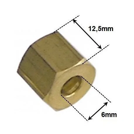 union nut thread M12x12,5mm for tube ø 6mm