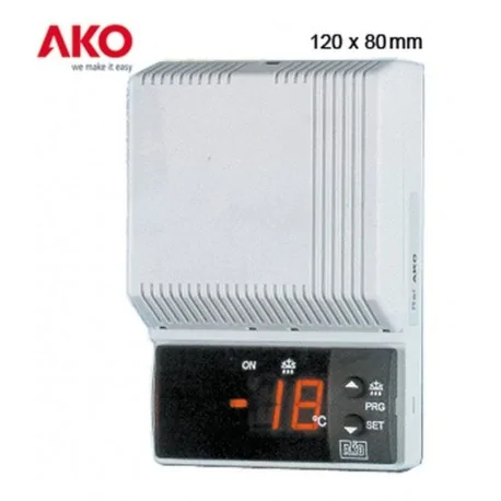 Electronic controller AKO type 14615 80x120x37mm supply 230 VAC voltage AC NTC relay outputs 1