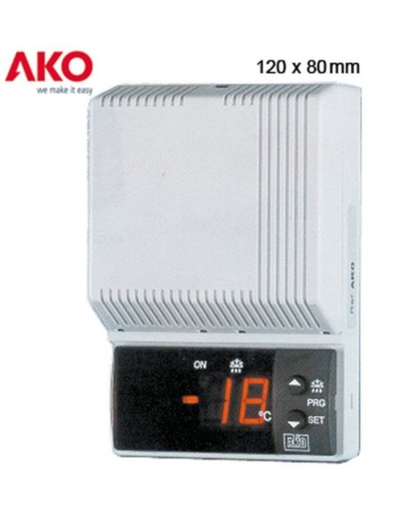 Electronic controller AKO type 14615 80x120x37mm supply 230 VAC voltage AC NTC relay outputs 1