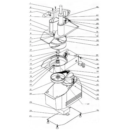 Adjusting screw Vegetable slicer HLC-300 M12...