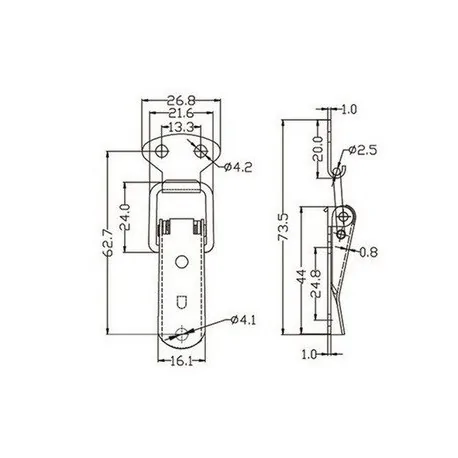 Fermoir à bascule en acier inoxydable