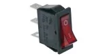 Interruptor basculante 30x11mm rojo 1NO/lámpara 250V 16A 0-I empalme conector Faston 6,3mm 301010