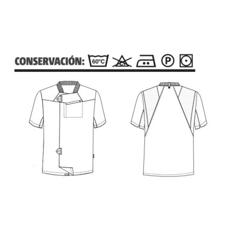 Chef jacket short sleeve Denim MEN 04128