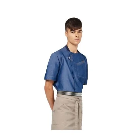 Chef jacket short sleeve Denim MEN 04128
