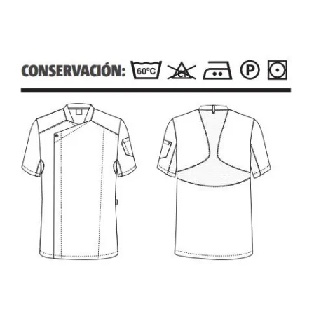 Veste de cuisine manches courtes 04124 UNISEXE